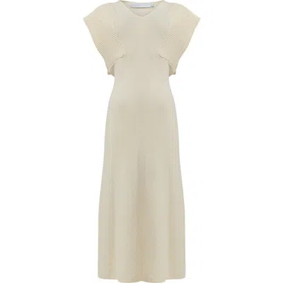 Leem Ribbed Maxi Knit Dress In Neutral
