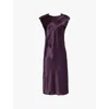 Leem Sleeveless Flared Hem In Prune