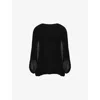 Leem Womens Black Double Hoop Knitted Top In Black