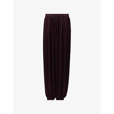 Leem Womens Brown Harem Satin Trousers In Multi