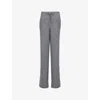Leem Womens Grey Drawstring-waist Wide-leg Knitted Trousers In Grey