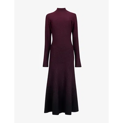 Leem Womens  Gradient Jacquard Knitted Maxi Dress In Purple