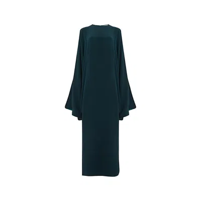 Leem Womens  Cut-out Contrast-sleeve Woven Kaftan Dress In Green