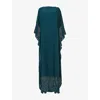 Leem Womens  Laser-cut Relaxed-fit Woven Kaftan In Green