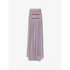 Leem Womens  Contrast-embroidered Woven Maxi Skirt In Grey