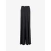 Leem Womens Grey High-rise Wide-leg Pleated Woven Trousers In Grey