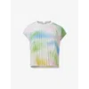 Leem Womens Multi-coloured Abstract-print Pleated Woven Top