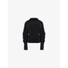 Leem Womens Cape-sleeve Fitted Stretch-jersey Top Black In Black