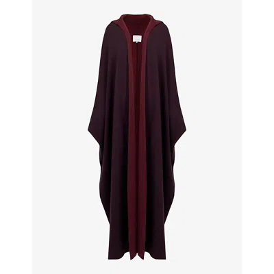 Leem Womens Purple Double-face Sailor-collar Wool-blend Bisht