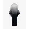 Leem Womens Black Gradient-pattern Roll-neck Knitted Dress In Black