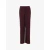 Leem Womens Red Wide-leg High-rise Knitted Trousers In Red