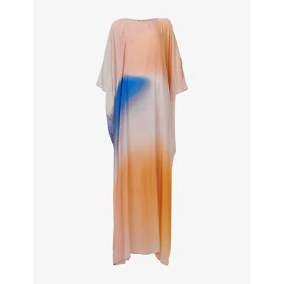 Leem Womens Gradient-print Relaxed-fit Woven Kaftan Multi-coloured