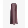 Leem Womens Pink Colour-block Flowy Woven Maxi Skirt