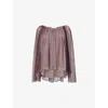 Leem Womens  Colour-block Gathered-neck Woven Top In Pink