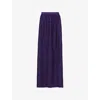 Leem Womens Geometric-pattern Plisse Woven Maxi Skirt Purple In Purple