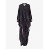 Leem Womens  Graphic-printed Panelled Woven Kaftan In Purple