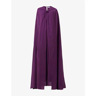 Leem Womens  Hoop-embellished Woven Kaftan In Purple