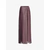 Leem Womens  Colour-block Flowy Woven Maxi Skirt In Red