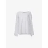 Leem Womens  Capelet Sleeve Knitted Top In Silver