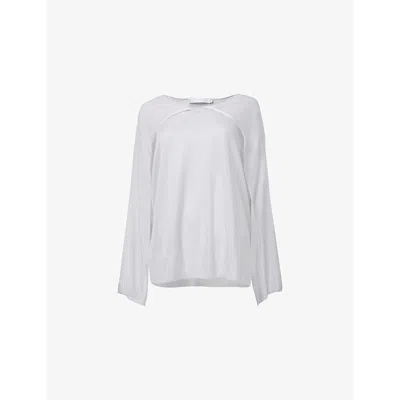 Leem Womens  Capelet Sleeve Knitted Top In Silver