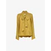Leem Womens Yellow Tie-neck Relaxed-fit Woven Blouse In Yellow