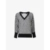 Leem Womens  Argyle-mesh Textured Knitted Jumper In Multi