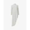 Leem Womens  High-neck Asymmetric Knitted Tunic Dress In White