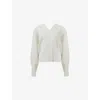Leem Womens  Long-sleeve Plissé Top In White