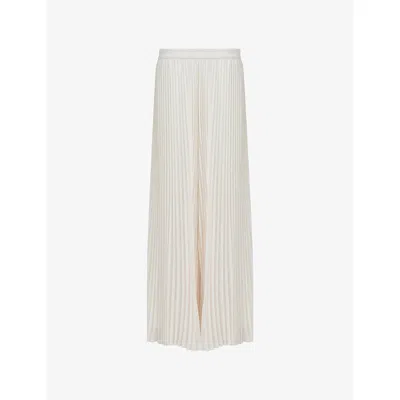Leem Womens  Pleated Wide-leg Woven Trouser In White