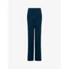Leem Womens Green Wide-leg Mid-rise Knitted Trousers In Green