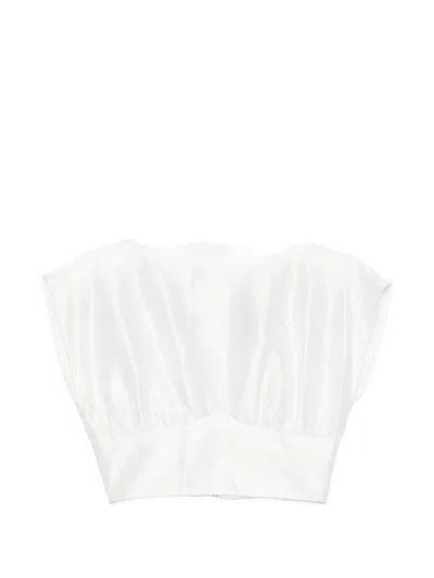 Leen Mougrhabi Isla Boat-neck Crop Top In White