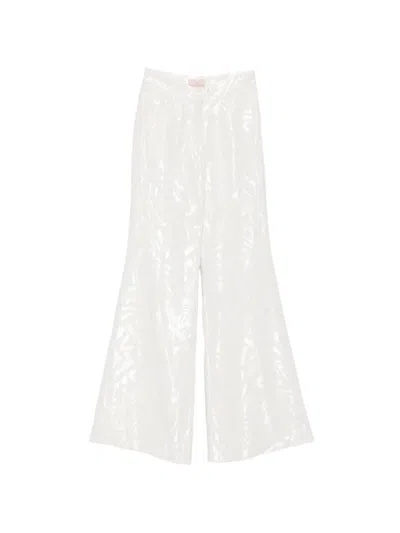 Leen Mougrhabi Noor Jacquard Flared Trousers In White