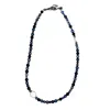 Lef Jewelry Men's Black / Blue / Green Dark Pearl Chain In Blue