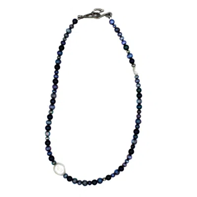 Lef Jewelry Men's Black / Blue / Green Dark Pearl Chain