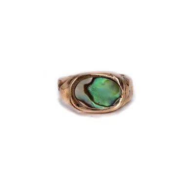 Lef Jewelry Men's Rose Gold Davy Jones - Abalone Shell Signet Ring
