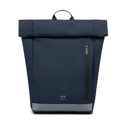 Lefrik Men's Blue Roll Top Reflective Backpack Navy