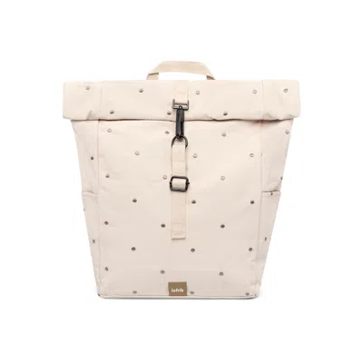 Lefrik Women's White Roll Mini Backpack Ecru Dots