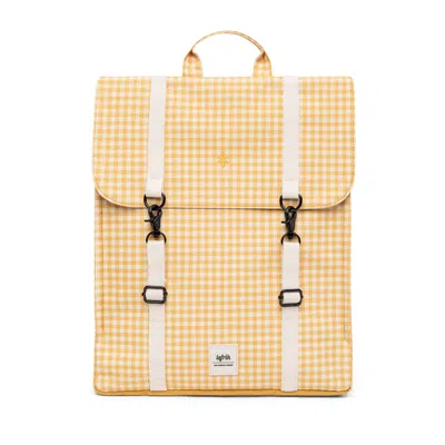 Lefrik Women's Yellow / Orange Handy Backpack Printed Vichy Mustard In Brown