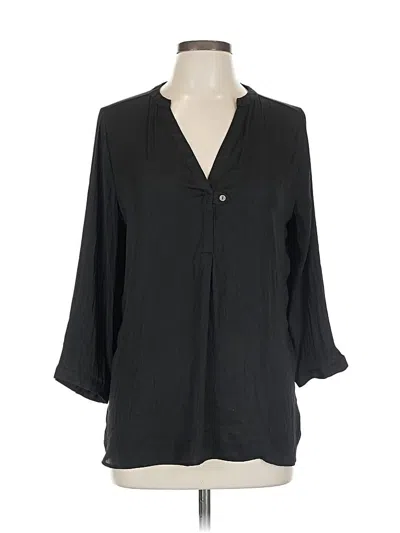 Pre-owned Left Coast By Dolan 3/4 Sleeve Blouse In Black
