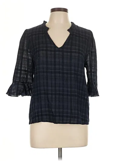 Pre-owned Left Coast By Dolan 3/4 Sleeve Blouse In Black