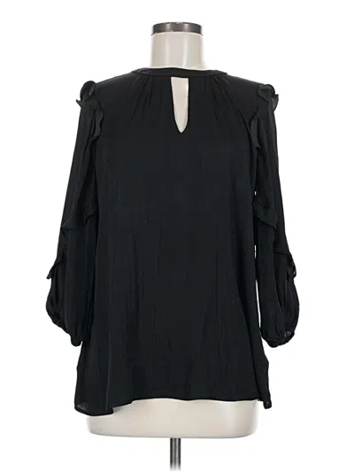 Pre-owned Left Coast By Dolan 3/4 Sleeve Blouse In Black