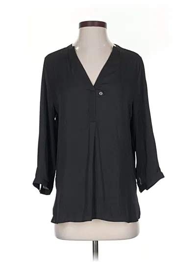 Pre-owned Left Coast By Dolan 3/4 Sleeve Blouse In Black
