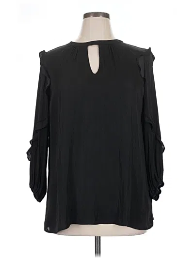Pre-owned Left Coast By Dolan 3/4 Sleeve Blouse In Black