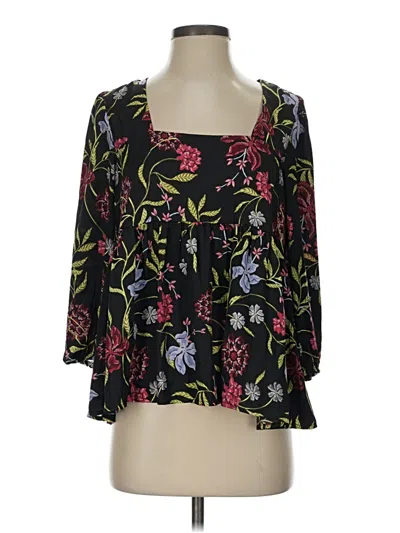 Pre-owned Left Coast By Dolan 3/4 Sleeve Blouse In Black
