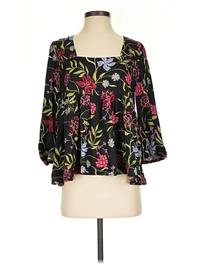 Pre-owned Left Coast By Dolan 3/4 Sleeve Blouse In Black
