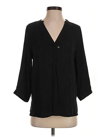 Pre-owned Left Coast By Dolan 3/4 Sleeve Blouse In Black