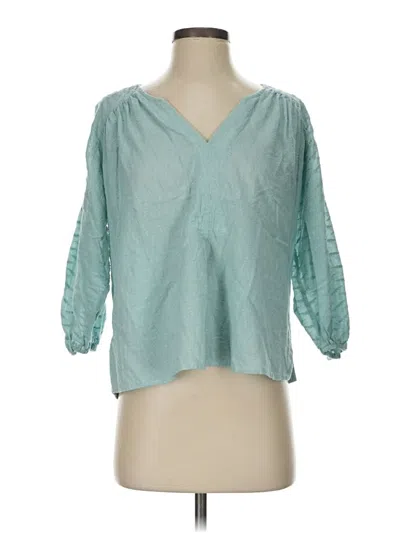 Pre-owned Left Coast By Dolan 3/4 Sleeve Blouse In Blue