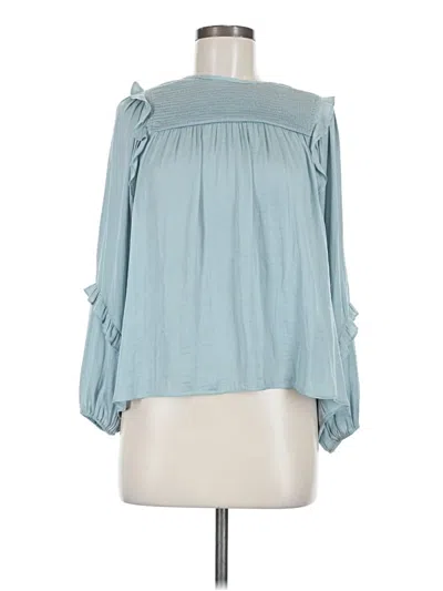 Pre-owned Left Coast By Dolan 3/4 Sleeve Blouse In Blue