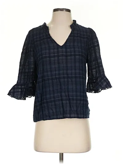 Pre-owned Left Coast By Dolan 3/4 Sleeve Blouse In Blue