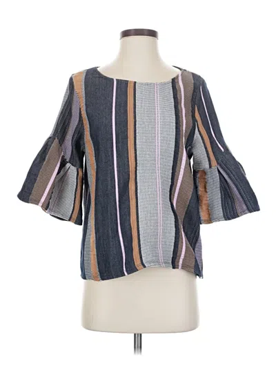 Pre-owned Left Coast By Dolan 3/4 Sleeve Blouse In Gray